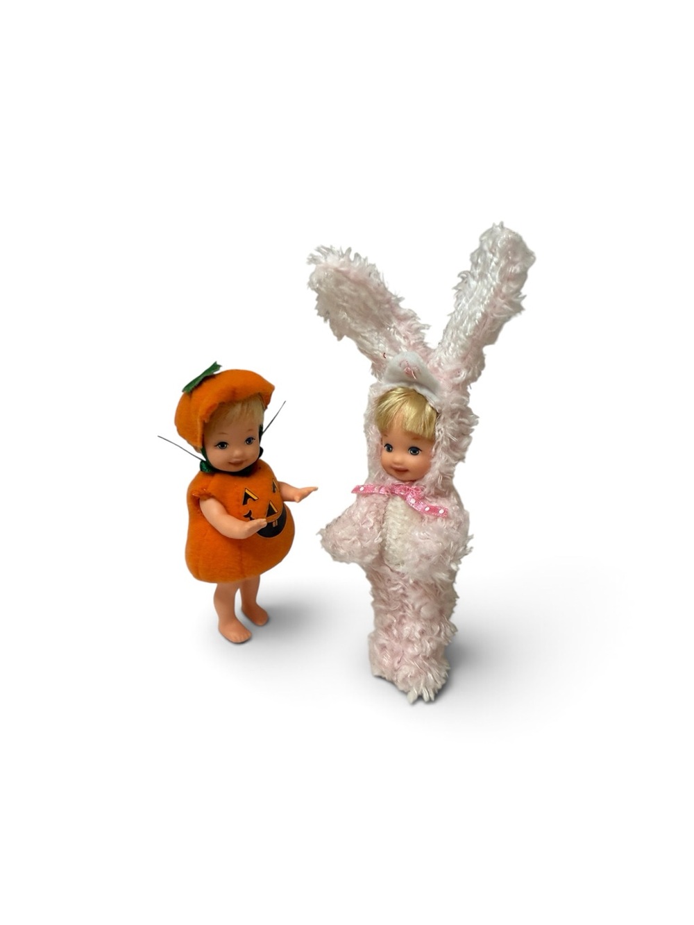 1994 Mattel Kelly Club Dolls – Pink Bunny & Pumpkin Costumes – 4.5” - Picture 3 of 17